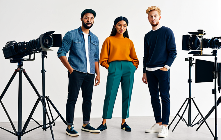 **

"A diverse group of content creators collaborating with a fashion brand, fully clothed in stylish, modest clothing.  They are working together in a bright, modern studio with cameras and equipment visible.  The atmosphere is collaborative and positive. Safe for work, appropriate content, professional collaboration, perfect anatomy, natural pose, family-friendly."

**