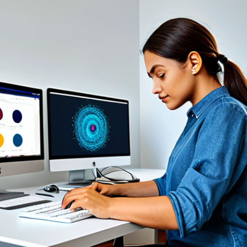 Home 20 **
A professional artist, fully clothed in modest attire, registering their digital artwork on a blockchain platform. The background shows a clean, modern workspace with computers and digital art tools. Emphasis on secure digital ownership and copyright protection. Safe for work, appropriate content, perfect anatomy, well-formed hands, family-friendly.
**