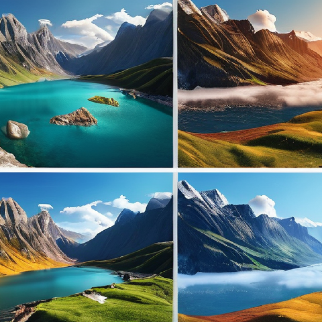 디지털 시대의 창의적 작업 환경 - Here are three detailed image generation prompts in English:
