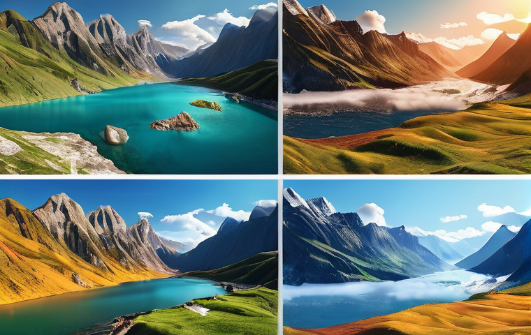 디지털 시대의 창의적 작업 환경 - Here are three detailed image generation prompts in English: