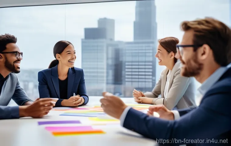 창의적인 리더십의 중요성 - **Prompt 1: Creative Brainstorming Session**
    "A diverse team of professionals, impeccably dresse...